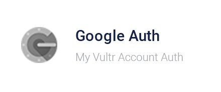 Vultr Control Panel - Google Authentication